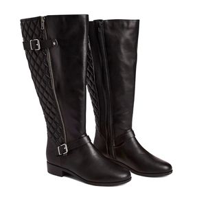 Quilted Tall Boot Black Size 12 Wide, Lane Bryant. Make an offer.